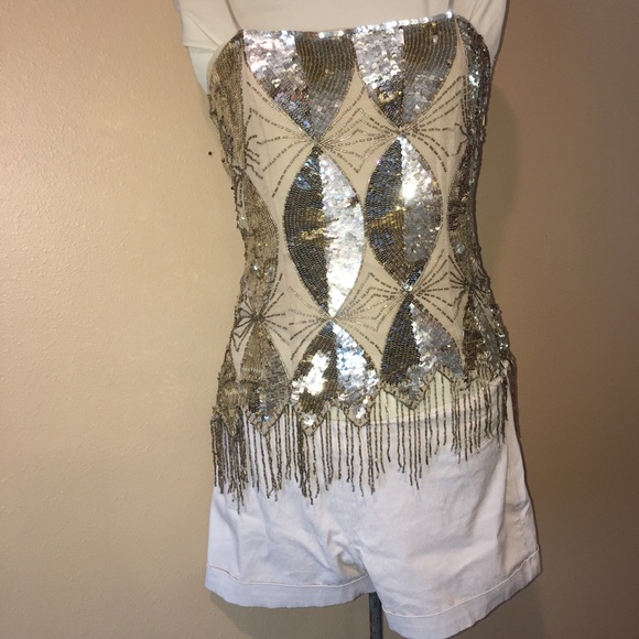 Sequin hand-sewn on silk top - Picture 1 of 15
